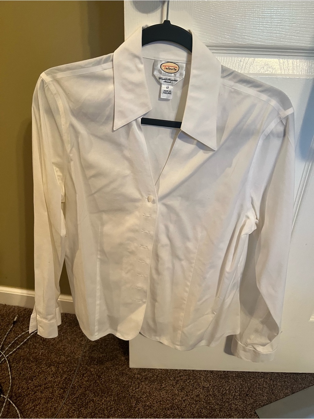 Talbots White Women's Button-Down Dress Shirt